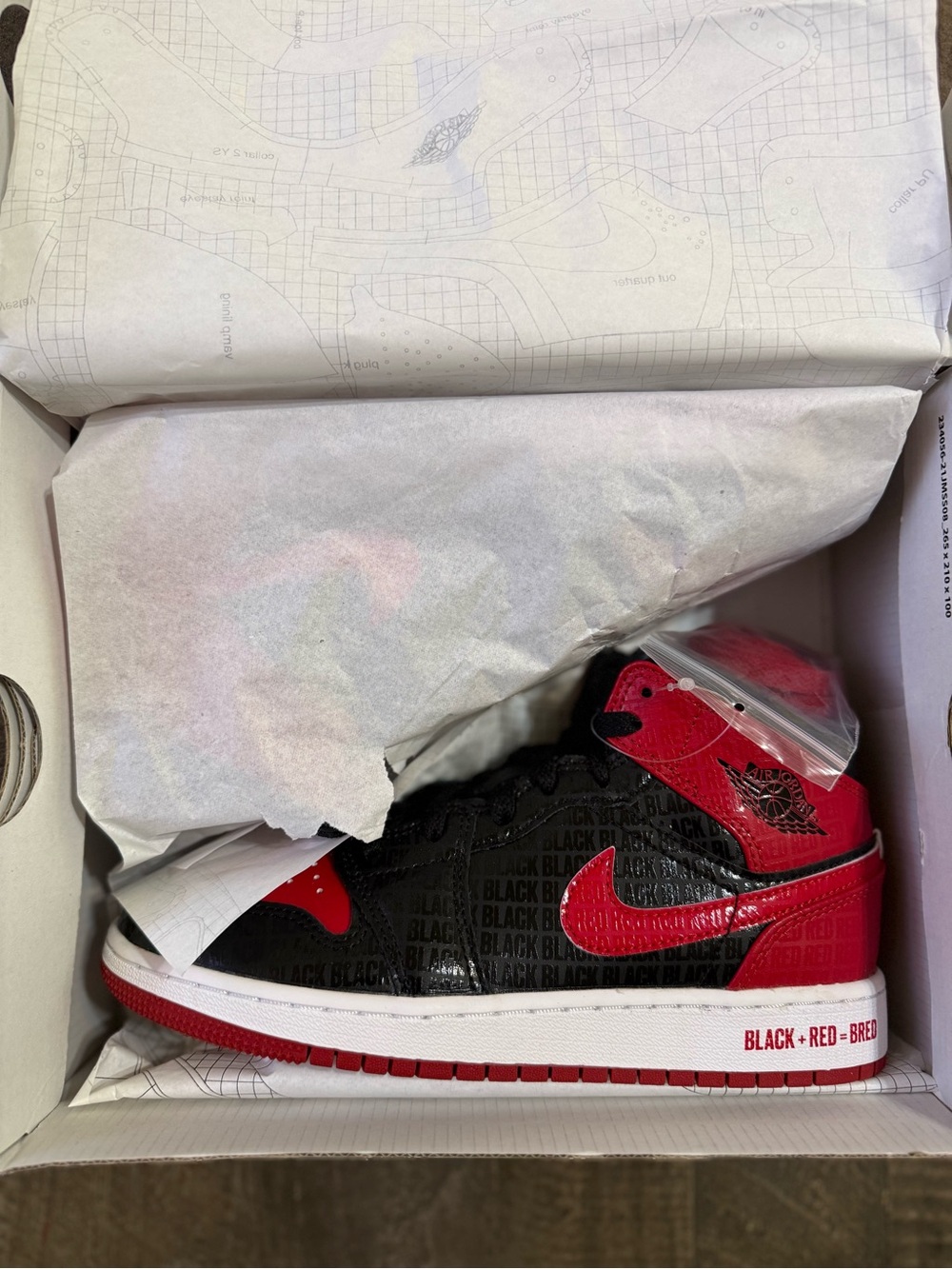 Nike Air Jordan 1 Mid Black and Red High-Top - Picture 3 of 5